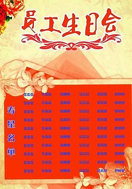 员工生日会海报
