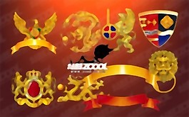 华丽的古典金色花纹PSD分层