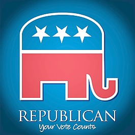 您的投票选举共和党卡/海报矢量格式