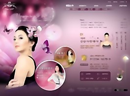 韓國婦女的紫色PSD網(wǎng)頁模板