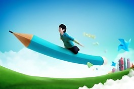 用鉛筆飛孩子PSD分層