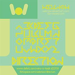 方向的字體