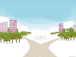 卡通城市PPT模板