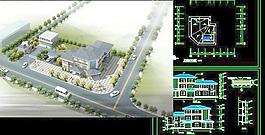 辦公樓施工圖（包括鳥瞰圖）