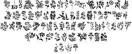 用花模板字體