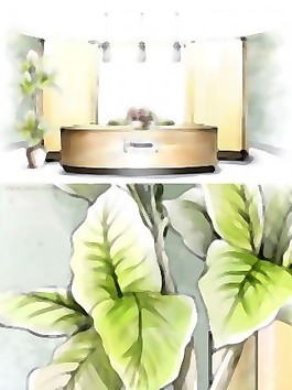手繪風(fēng)格的室內(nèi)裝飾PSD分層圖10