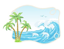 棕櫚樹矢量夏天框架