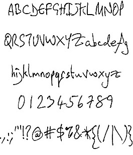 手写的1页的字体