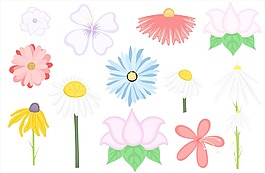 復(fù)古裝飾花卉矢量