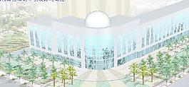 商住楼临街环境设计鸟瞰图