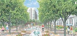 居住區(qū)噴水池效果圖