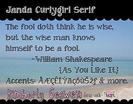 Janda curlygirl serif字體