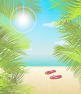 夏季背景矢量插畫