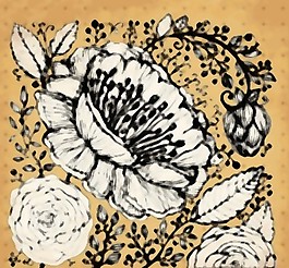 复古的手绘花朵矢量background11