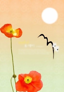 花朵背景PSD分層9