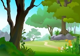 綠色景觀樹矢量背景