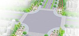 城市道路綠化帶效果圖