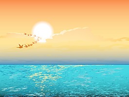 夏季鳥類矢量背景