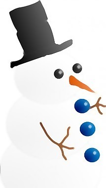 雪人。男人的手