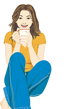 喝茶美女