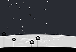 雨滴湖水