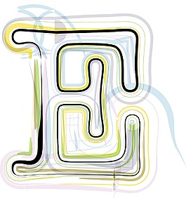 說明有機字體的字母E