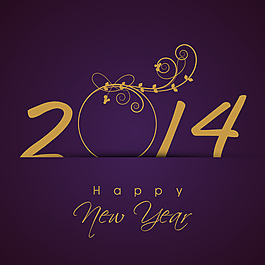紫色2014新年海報(bào)矢量素材