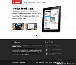 iPad應用網站PSD模板