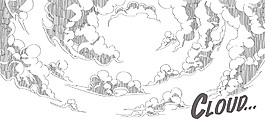 矢量手繪滑稽的背景-云