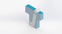 teksan标志的3D