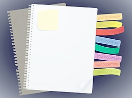 書簽矢量模板的筆記本