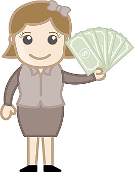 赚取现金业务的卡通矢量