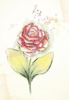 水彩花卉背景矢量插畫