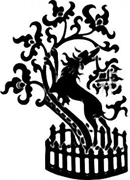 狗和樹剪貼畫