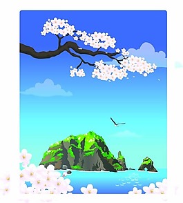 海濱花鳥