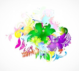 矢量五顏六色的花的插圖