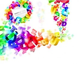 三维矢量彩色字母