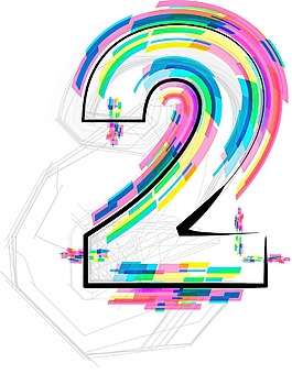 2號字體插畫矢量圖