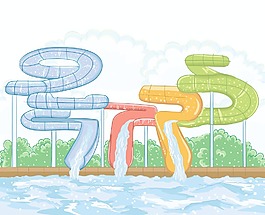 游泳池的矢量插图