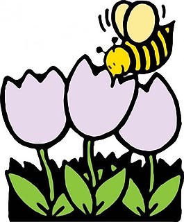 蜜蜂和花剪貼畫