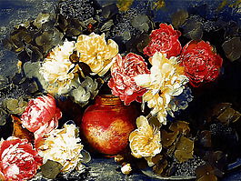花卉花束油画图