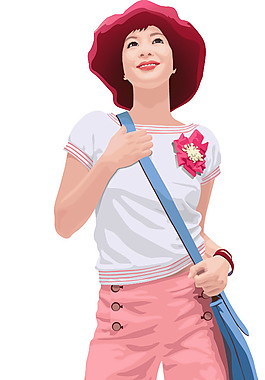 花帽美女