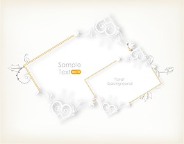 花與花的幀矢量插圖