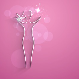 三八婦女節(jié)賀卡或海報的粉紅色背景女性插畫設計