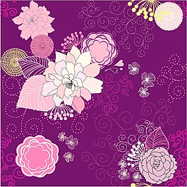 矢量花朵（無縫模式）