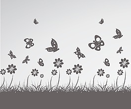 一個(gè)抽象的背景與花