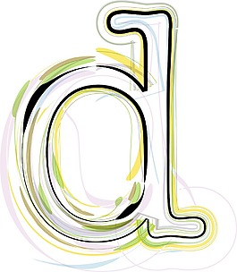 說明有機字體字母D