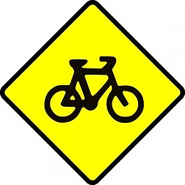 謹(jǐn)慎的自行車道路標(biāo)志剪貼畫