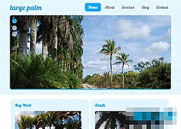 旅行度假藍色大圖幻燈html5模板