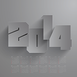 矢量圖形2014中的日歷